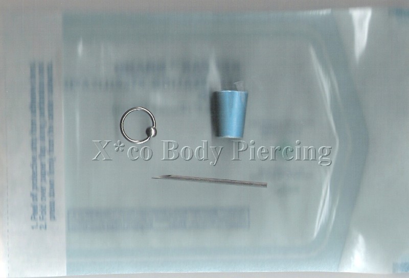 1 - 16 gauge Body Piercing needle (hollow, tri-beveled, E.O. Gas sterilized)