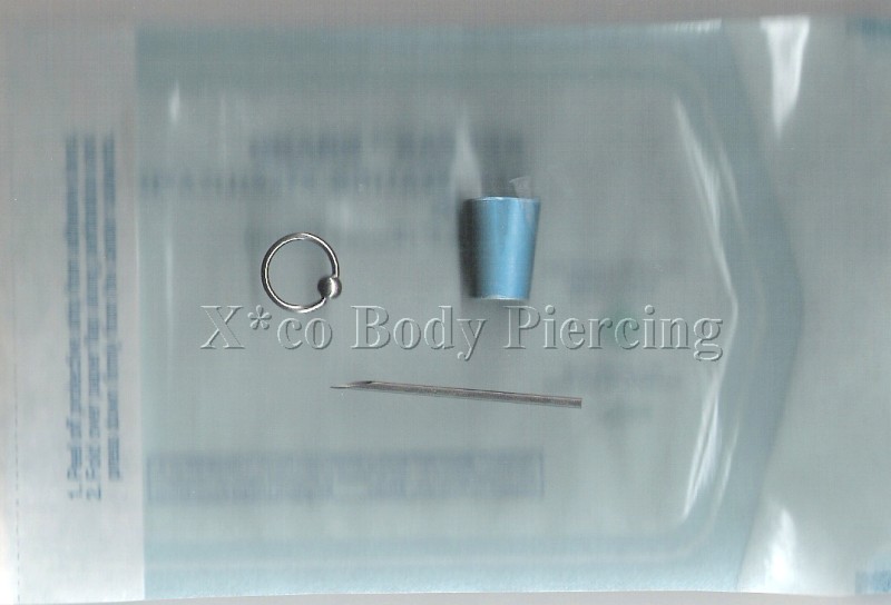 1 - 16 gauge Body Piercing needle (hollow, tri-beveled, E.O. Gas sterilized) 1 - 16 gauge Body Piercing needle (hollow, tri-beveled, E.O. Gas sterilized)