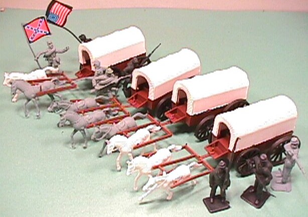 Thumbnail of American Civil War Western Plastic Wagons Train & Soldiers Set