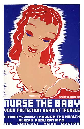 1938 Nurse the Baby Breast Feeding Poster Repro 08036