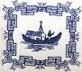 Thumbnail of Blue Willow D towel, Kitchen towel embroidered
