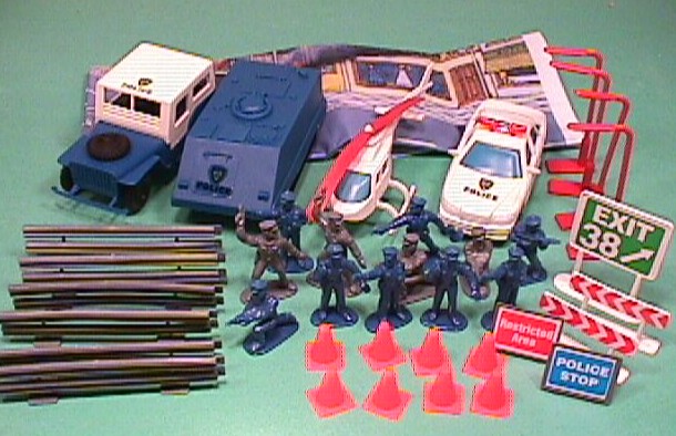 Thumbnail of Deluxe Plastic Policemen & Vehicles Set
