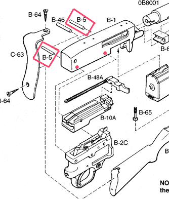 Thumbnail of B-5 10/22 pins (holds trigger to receiver)