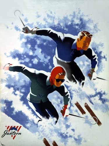1947 Jantzen Ski Clothing Ad Poster 06144