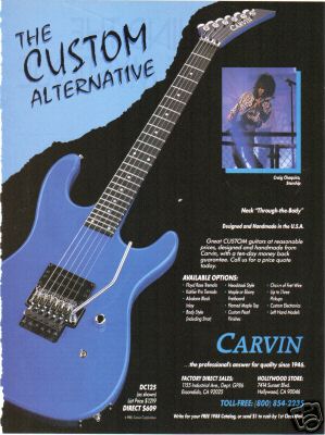 Carvin Custom Guitars Craig Chaquico Starship 1988 Ad
