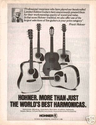 HOHNER Guitars More Than Best Harmonicas 1977 Ad