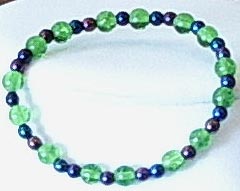 Green Peacock Purple Stretch Bracelet