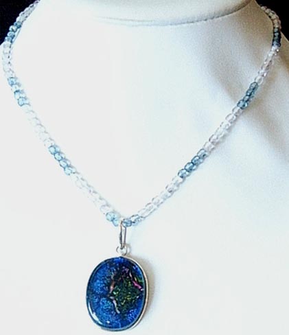 Blue & White with Pendant Necklace