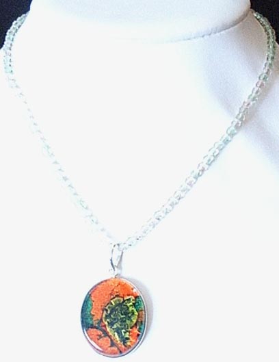 Pink and Green with Pendant Necklace