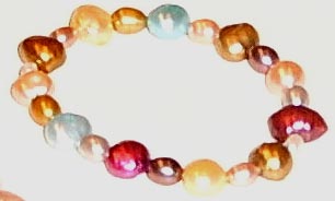 Fresh Water Multi Colored Pearls Stretch Bracelet