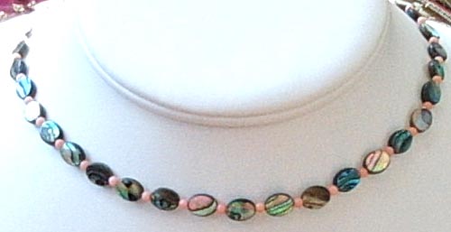 Abalone & Coral Necklace