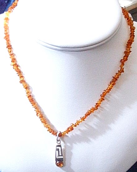 Amber Chip With Pendant Necklace