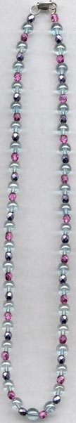 Light Blue With Pink & Purple Necklace