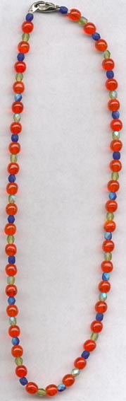 Orange With Green & Blue Necklace