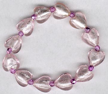 Foil Heart Stretch Bracelet For Jadecrowe