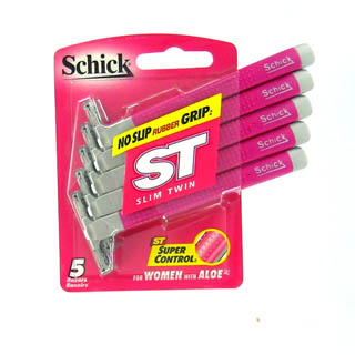 SCHICK SLIM TWIN WOMENS RAZORS WITH ALOE 5