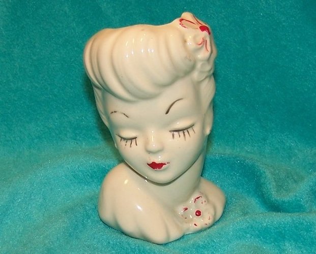 Lady Head Vase, Small, Glamour Girls Headvase Lady, USA