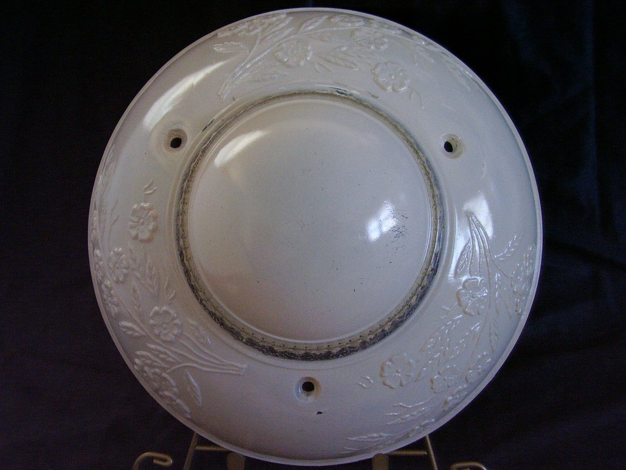 Hanging 3 Hole Lamp Shade Pastel Pink and Clear Glass