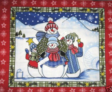 Snowmen Family Igloo snowballs bucket Fleece Blanket/