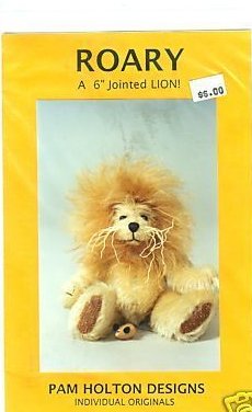 Sewing pattern for a 6 Jointed Roary the Lion to make with a Mohair look