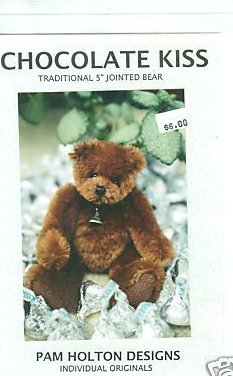 Sewing Pattern  5 Jointed mohair chocolate kiss bear to sew 