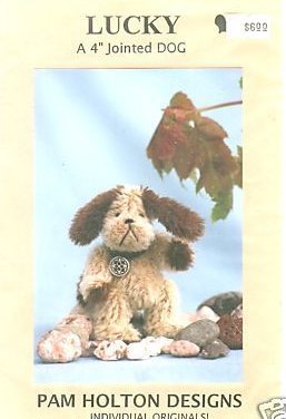 Pattern for a  4 Jointed Mohair Lucky Dog you Sew