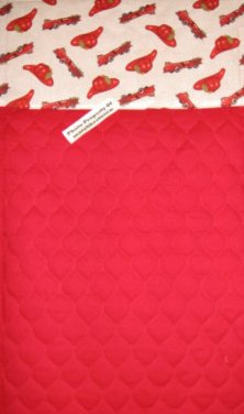 Quilted handmade changing pad or for toddler daycare nap pad firetrucks
