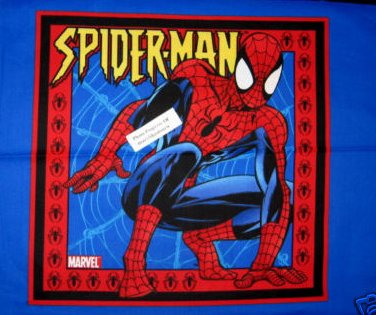 Spiderman and his web jumping orignal Fabric Pillow Panel set of two the same