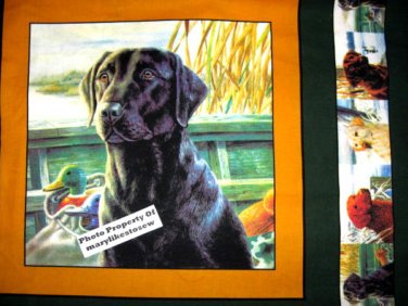 Black Labrador Retriever Fabric Pillow Panels to sew last one rare