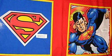Superman DC Comics New Set of two Fabric pillow panels to sew 