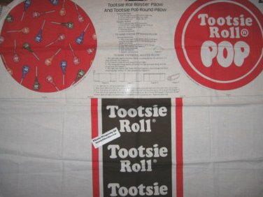 Tootsie Pop round bolster fabric pillow panel set to sew rare