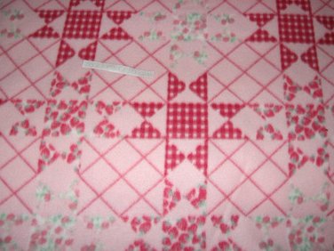 Image 2 of Floral quilt design fleece bed blanket 60
