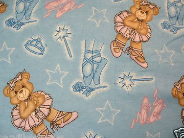Teddy bear ballet tutus Flannel toddler Blanket 28X41 Small size receiving
