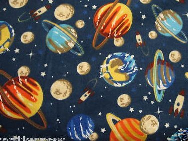 Space Planets Saturn  Toddler Flannel Blanket
