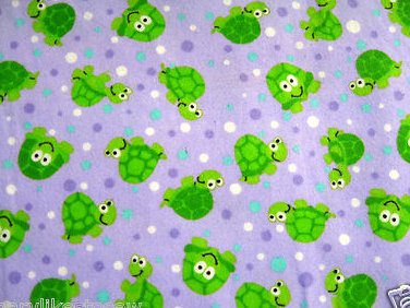 Turtles lilac Flannel toddler day care blanket