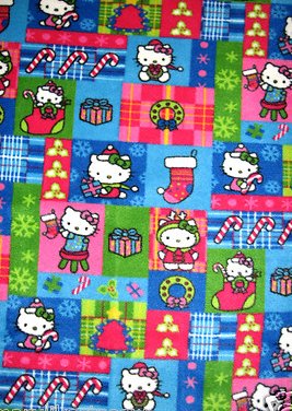 Hello Kitty Christmas Baby fleece blanket Handmade with licensed RARE
