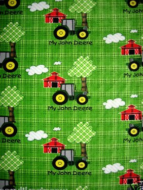 John Deere tractor green Licensed handmade fleece baby blanket 
