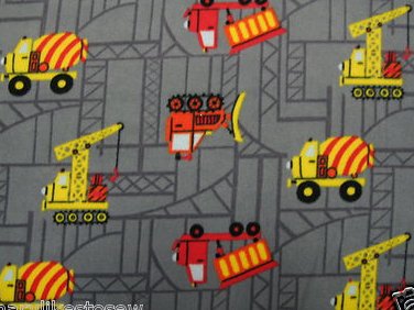 Image 0 of Construction truck handmade Fleece Baby toddler Blanket 30 inches X 43 inches