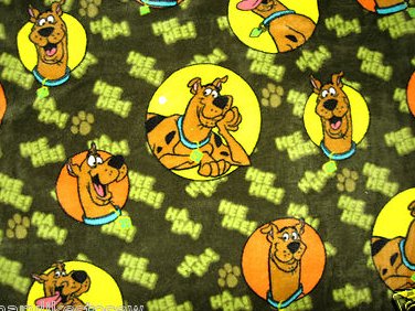 Image 0 of Scooby Doo dark green  fleece blanket 28 inch by 36 inch handmade