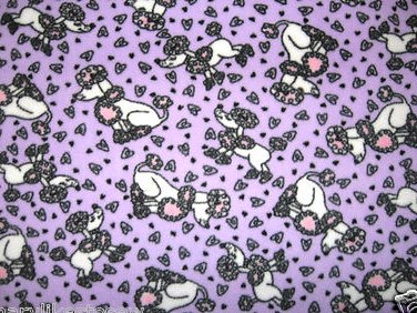 Poodle Dog purple lightweight soft fleece blanket for pet crate or child Rare
