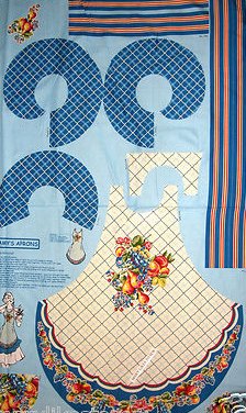 Fruit pears peaches grapes Adult Aprons One Cotton Fabric apron Panel to sew