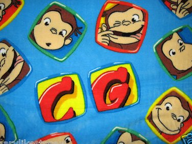 Image 0 of Curious George faces fleece blanket