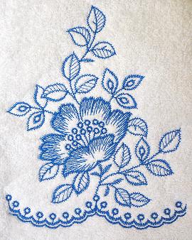 Thumbnail of Blue Flower Toile towel Wild Country Rose Toile