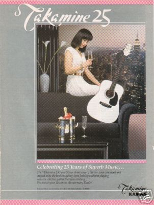 TAKAMINE GUITARS 25 Years Superb Music 1987 Ad