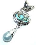 Abalone Pendant Paua Shell FW Pearl 925 Silver jewelry :  pearl classic treasures pendant shell