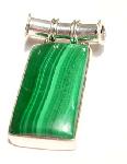 Green malachite pendant gemstone sterling silver :  gemstones jewellery greem gemstone green malachite