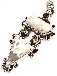 Picture jasper garnet pendant peridot sterling silver :  gemstone jewellery natural gems citrine by the stones gold free dome pendant cbs0109