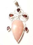 Peruvian pink opal pendant sterling silver :  gemstones jewelry silver gemstone classic treasures
