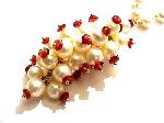 Garnet and Pearl Designer Necklace Sterling Silver :  necklace pearl classic gem