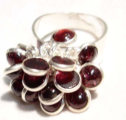 RED TOURMALIN RING DISCS STERLING SILVER SIZE 6 1/2 :  gemstone red tourmaline classic treasures sterling